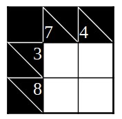 Kakuro Beispiel mit 3x3-Spielfeld